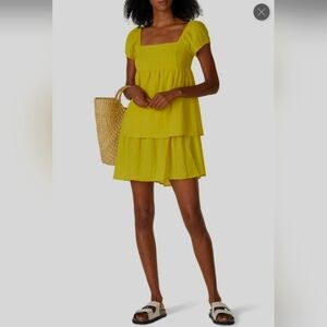 RTR NOW MUSTARD GOLD BABYDOLL DRESS SIZE LARGE